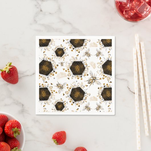 Gold und Black Honey Bee Serviette (Beispiel)