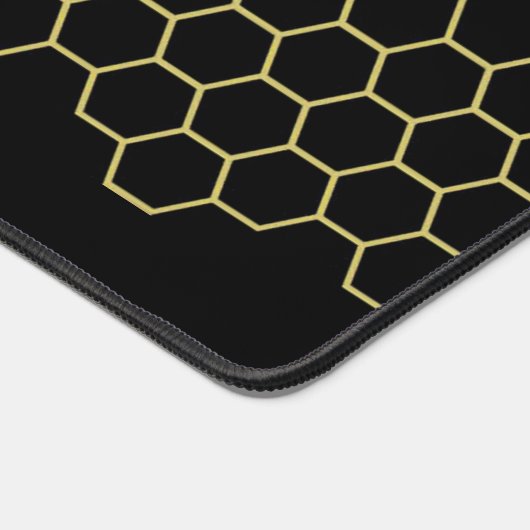 Gold- und Black-Honeycomb-Design Schreibtischunterlage (Ecke)