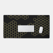 Gold- und Black-Honeycomb-Design Schreibtischunterlage (Tastatur & Maus)