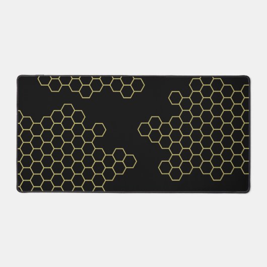 Gold- und Black-Honeycomb-Design Schreibtischunterlage (Vorderseite)