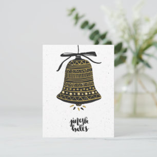 Gold und Black Jingle Bells Feiertagskarte