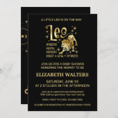 Gold und Black Leo Zodiac Baby Dusche Einladung (Vorne/Hinten)