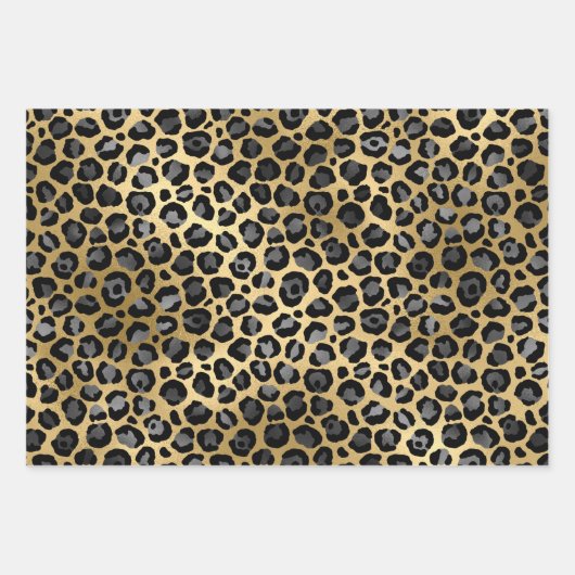 Gold und Black Leopard Geschenkpapier Set (Vorderseite 3)