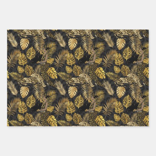 Gold und Black Leopard Geschenkpapier Set (Vorderseite 2)