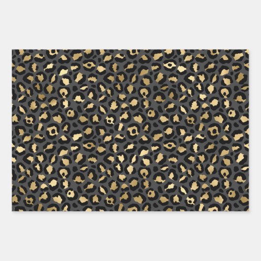 Gold und Black Leopard Geschenkpapier Set (Vorderseite)