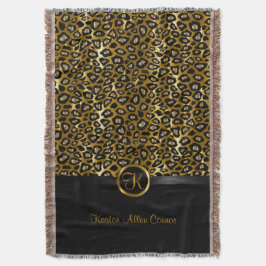 Gold und Black Leopard Tiermuster Decke