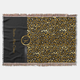Gold und Black Leopard Tiermuster Decke