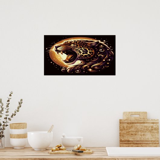 Gold- und Black Leopard-Wand oder Türplakat Poster (Küche)