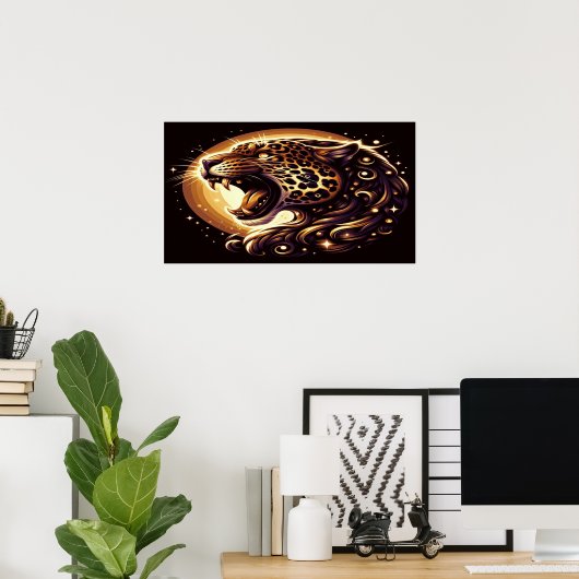 Gold- und Black Leopard-Wand oder Türplakat Poster (Heimbüro)