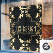 Gold und Black Luxury Vintag Barock Classic Fensteraufkleber (Café-Fenster)