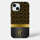 Gold und Black Luxus Art Deco Case-Mate iPhone Hülle (Rückseite)