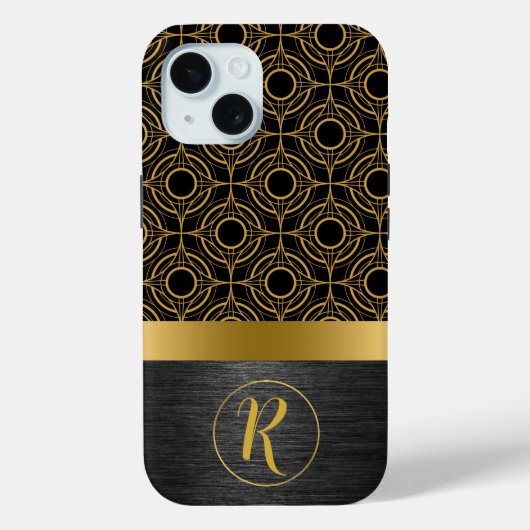 Gold und Black Luxus Art Deco Case-Mate iPhone Hülle (Rückseite)