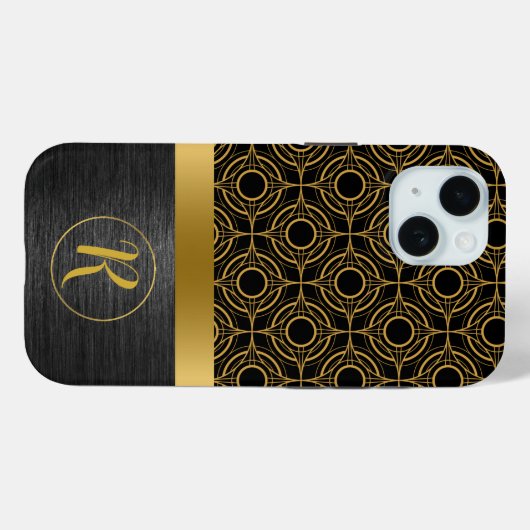 Gold und Black Luxus Art Deco Case-Mate iPhone Hülle (Rückseite (Horizontal))