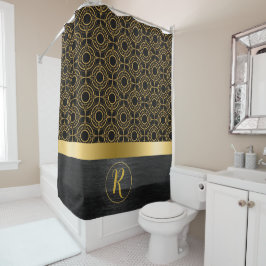 Gold und Black Luxus Art Deco Duschvorhang