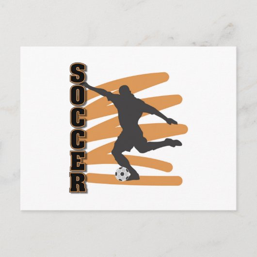 Gold und Black Male Soccer Player T-Shirts Postkarte (Vorderseite)