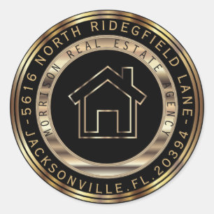 Gold- und Black-Metal-Etiketten Runder Aufkleber