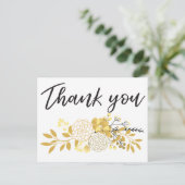Gold und Black Modern Floral Cluster Vielen Dank Postkarte (Stehend Vorderseite)