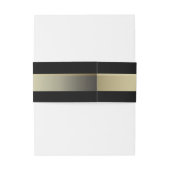 Gold und Black Monogram Wedly Bands Einladungsbanderole (Rückseitenbeispiel)
