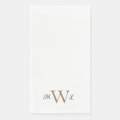 Gold und Black Monogram White-Elegante Hochzeit Serviette (Vorderseite)