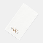 Gold und Black Monogram White-Elegante Hochzeit Serviette (Ecke)