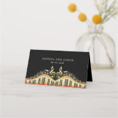 Gold und Black Music Theme Platzkarte (Rückseite)