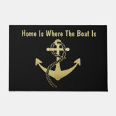 Gold und Black Nautical Doormat Fußmatte (Vorderseite)