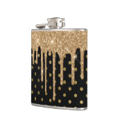 Gold und Black Polka Dot Flask Flachmann (Links)