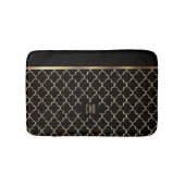 Gold und Black Quatrefolie - Monogram Design Badematte (Vorderseite)