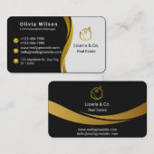 Gold und Black Real Anwesen Visitenkarte (Vorne/Hinten)