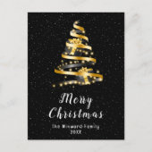 Gold und Black Ribbon Geschenk Frohe Weihnachten (Vorderseite)