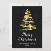 Gold und Black Ribbon Geschenk Frohe Weihnachten (Vorderseite)