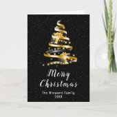 Gold und Black Ribbon Geschenk Frohe Weihnachten (Vorderseite)