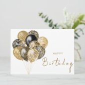 Gold und Black Safari Balloons glücklich zum Gebur Karte (Stehend Vorderseite)