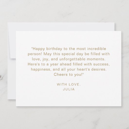 Gold und Black Safari Balloons glücklich zum Gebur Karte (Rückseite)