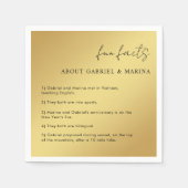 Gold und Black Script Fun Fakten Neuauflage Hochze Serviette (Vorderseite)