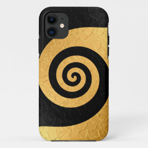 Gold und Black Spiral Muster Stahl Metall 2 Case-Mate iPhone Hülle
