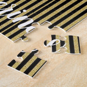 Gold und Black Stripe Jigsaw Puzzle Daisy (Seite)