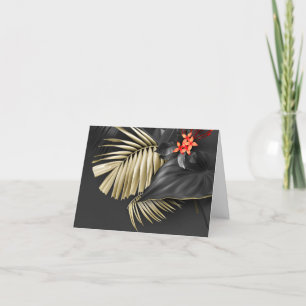 Gold und Black Tropical Dankeskarte