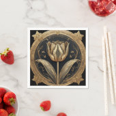 Gold- und Black Tulip-Design Serviette (Beispiel)