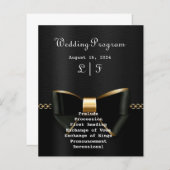 Gold- und Black Tuxedo-Hochzeitsprogramm (Vorne/Hinten)