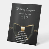 Gold- und Black Tuxedo-Hochzeitsprogramm Sockelschild (Vorderseite)