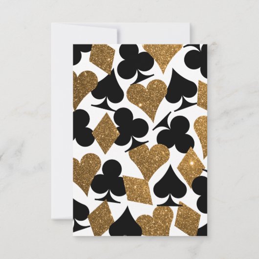 Gold und Black Vegas Destiny Unterkünfte Einladung (Rückseite)