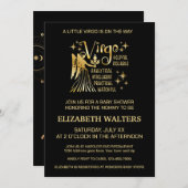 Gold und Black Virgo Zodiac Baby Dusche Einladung (Vorne/Hinten)