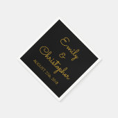 Gold und Black Wedding oder Empfang Einfache Napki Serviette (Ecke)