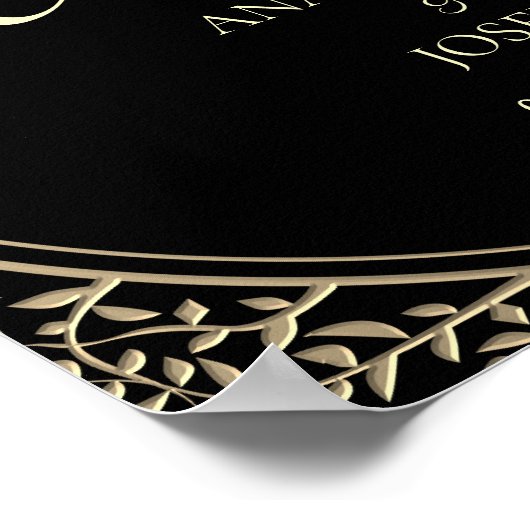 Gold und Black Wedding Poster (Ecke)
