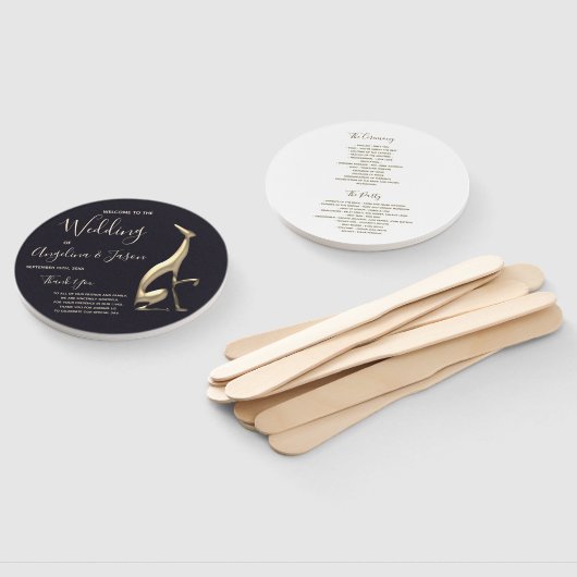 Gold- und Black-Wedding-Programm Fächer (Non-assembled)