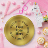 Gold- und Black-Werbung für Ihr Logo Pappteller (Party)