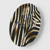 Gold- und Black-Zebra-Mauer Große Wanduhr (Winkel)