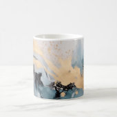 Gold und Blau abstrakt Kaffeetasse (Mittel)