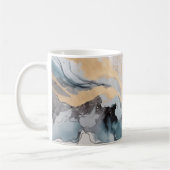 Gold und Blau abstrakt Kaffeetasse (Links)